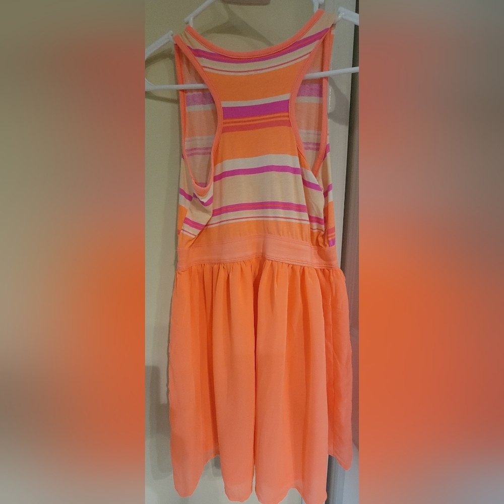 Orange and Pink Striped Kids Dress